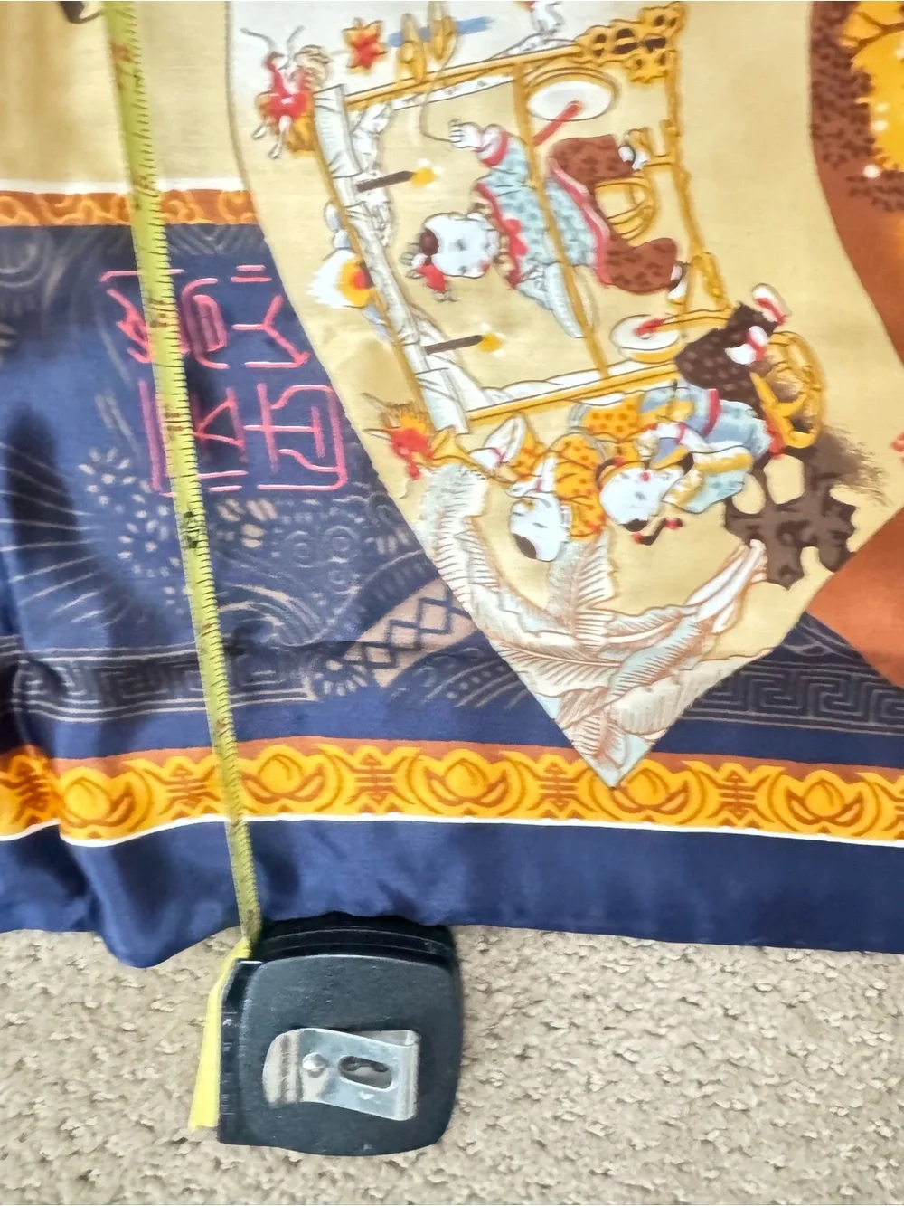 Tongyu Silk-scarf. 40 by 40 inches. Never worn.Colors are slightly muted